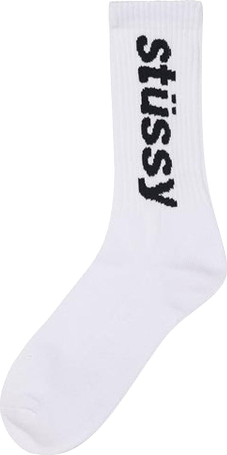 Stussy Helvetica Crew Socks 'Whte/Black'