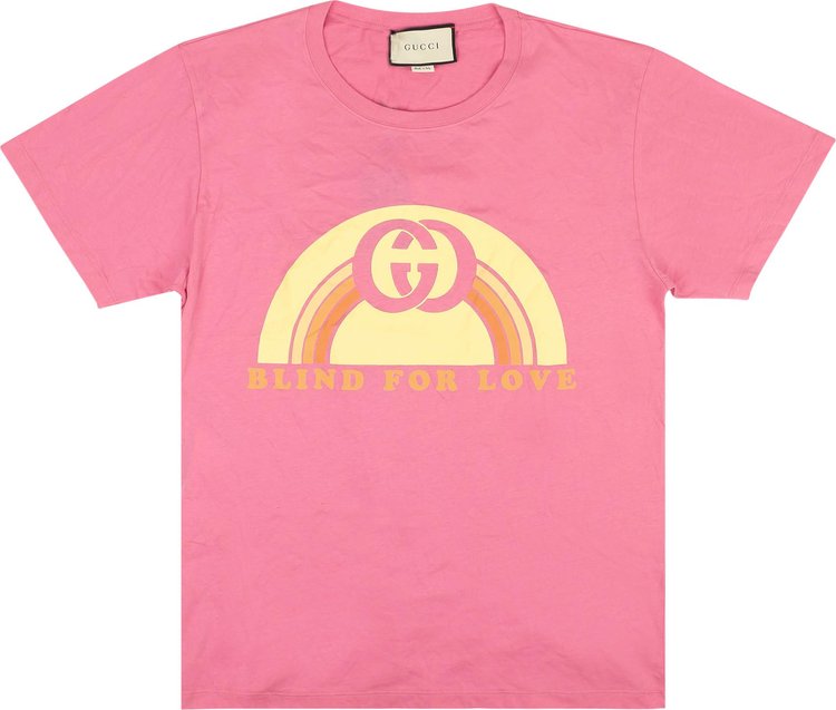 Gucci Interlocking G Logo Blind For Love T-Shirt 'Pink'