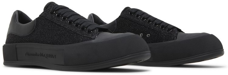 Alexander McQueen Deck Plimsoll Black Glitter