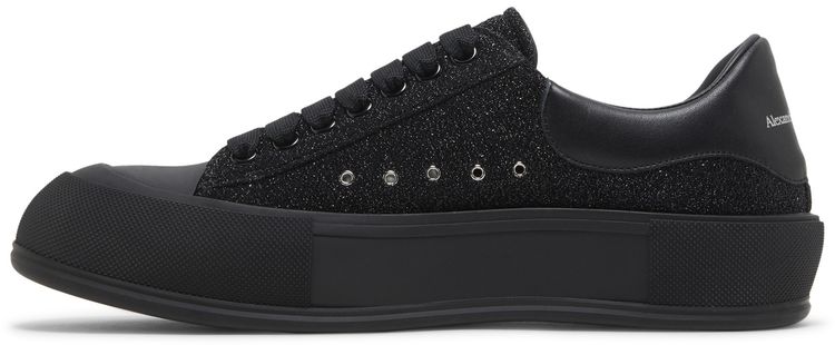 Alexander McQueen Deck Plimsoll Black Glitter