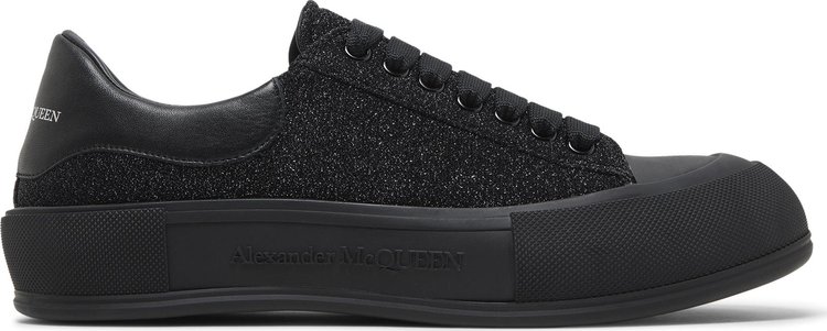 Alexander McQueen Deck Plimsoll 'Black Glitter'