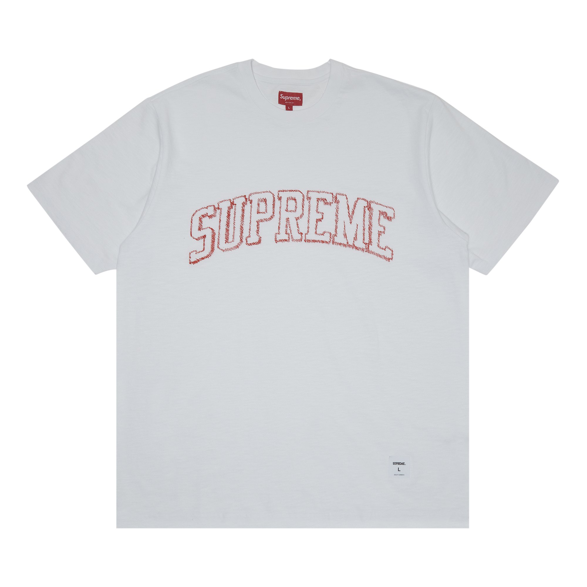Supreme Sketch Embroidered Short-Sleeve Top 'White'