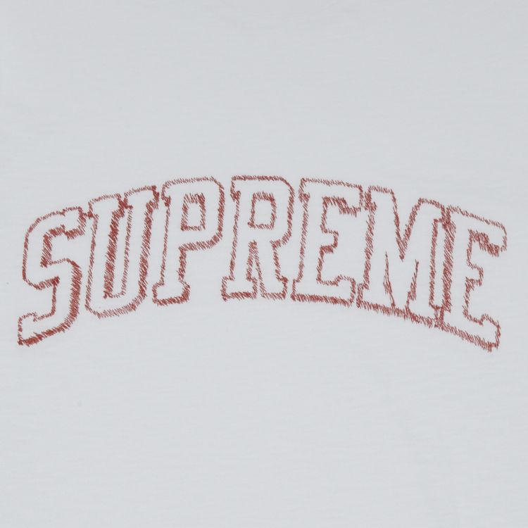 Supreme Sketch Embroidered Short Sleeve Top White