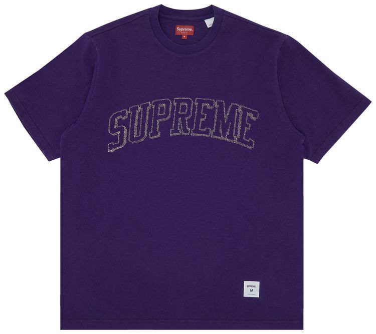 Supreme Sketch Embroidered Short Sleeve Top Purple