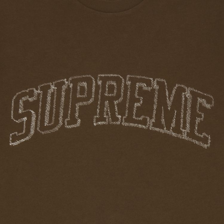 Supreme Sketch Embroidered Short Sleeve Top Brown