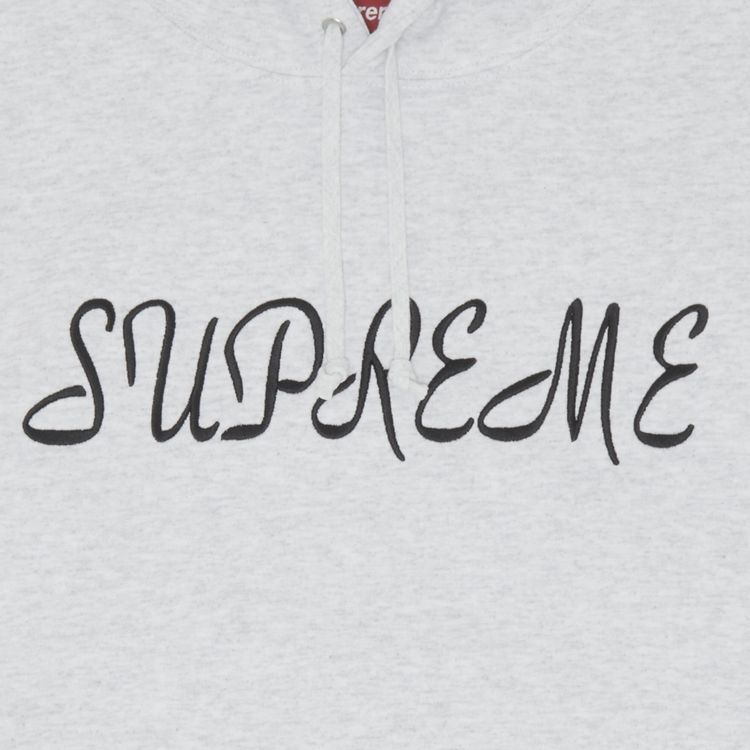 Supreme Script Hooded Sweatshirt Ash Grey
