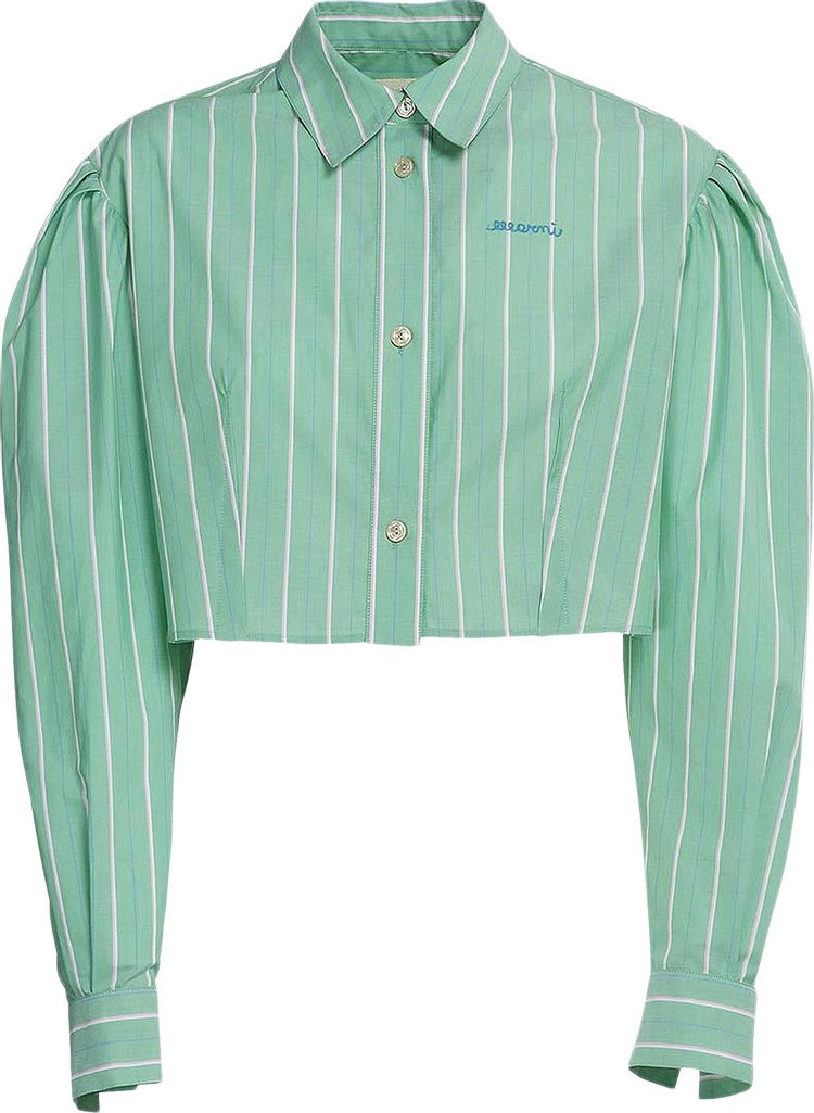 Marni Cropped Box Long Sleeve Button Down Millet