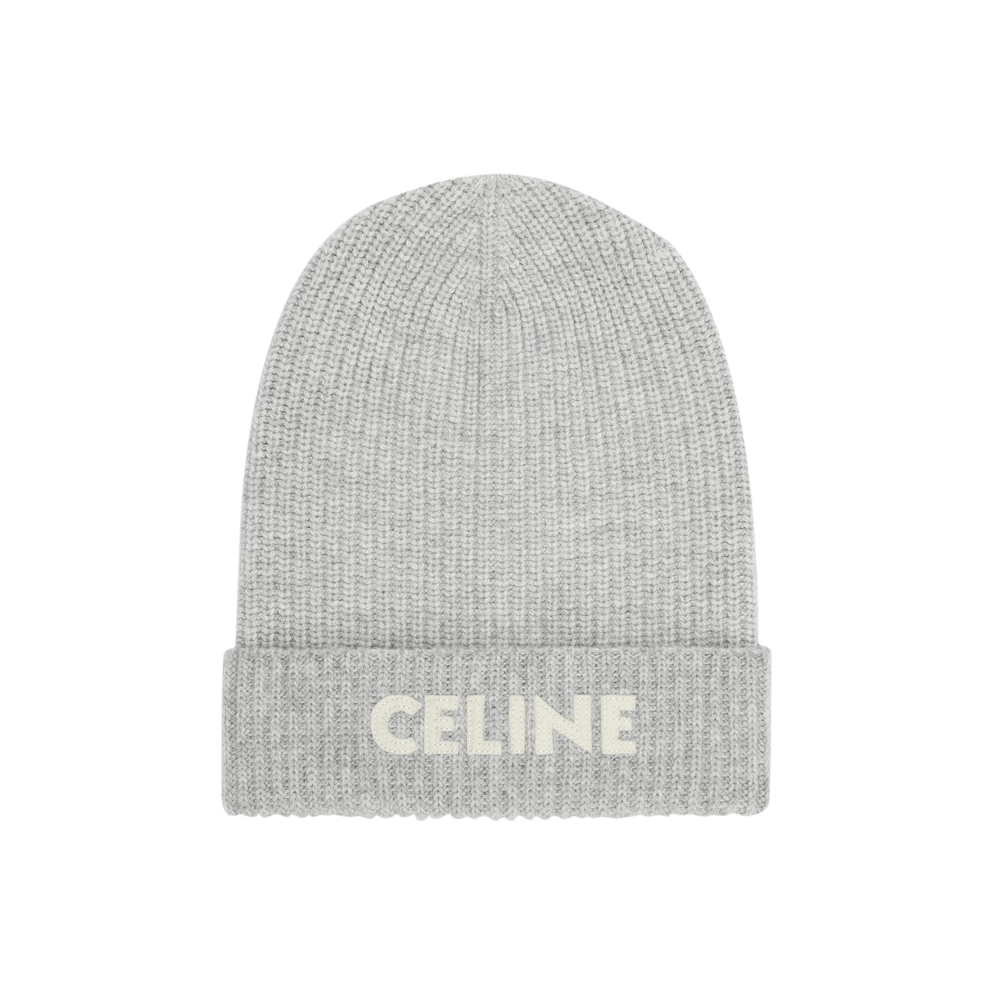 Buy CELINE Ribbed Felted Wool Beanie 'Light Grey