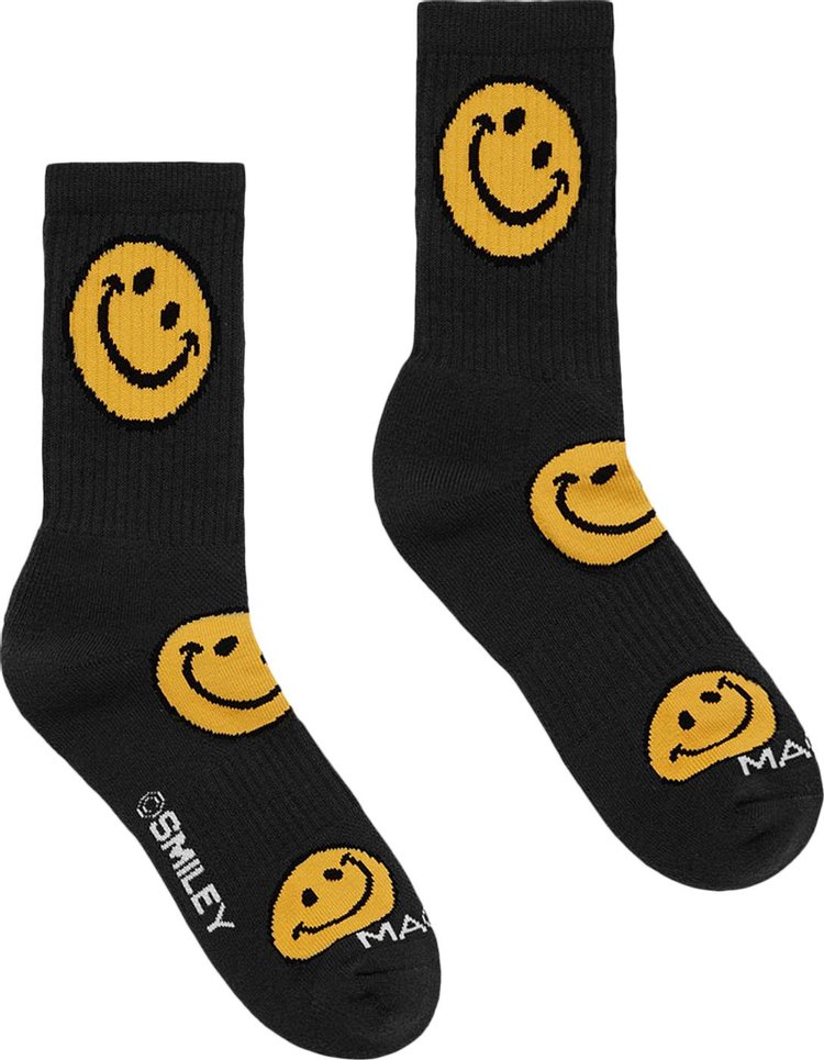Market Smiley Vintage AOP Sock 'Black'