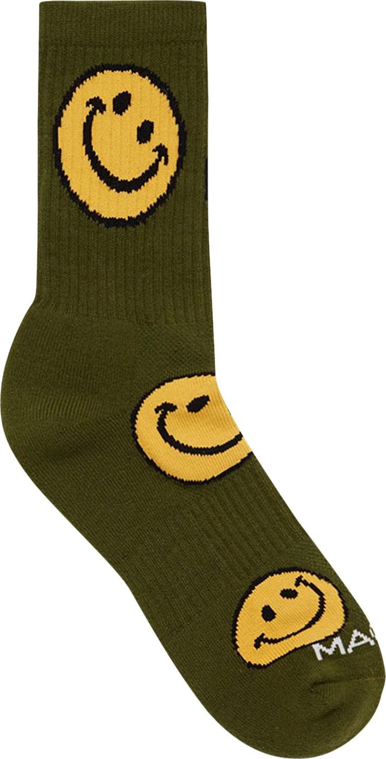 Market Smiley Vintage AOP Sock 'Green'