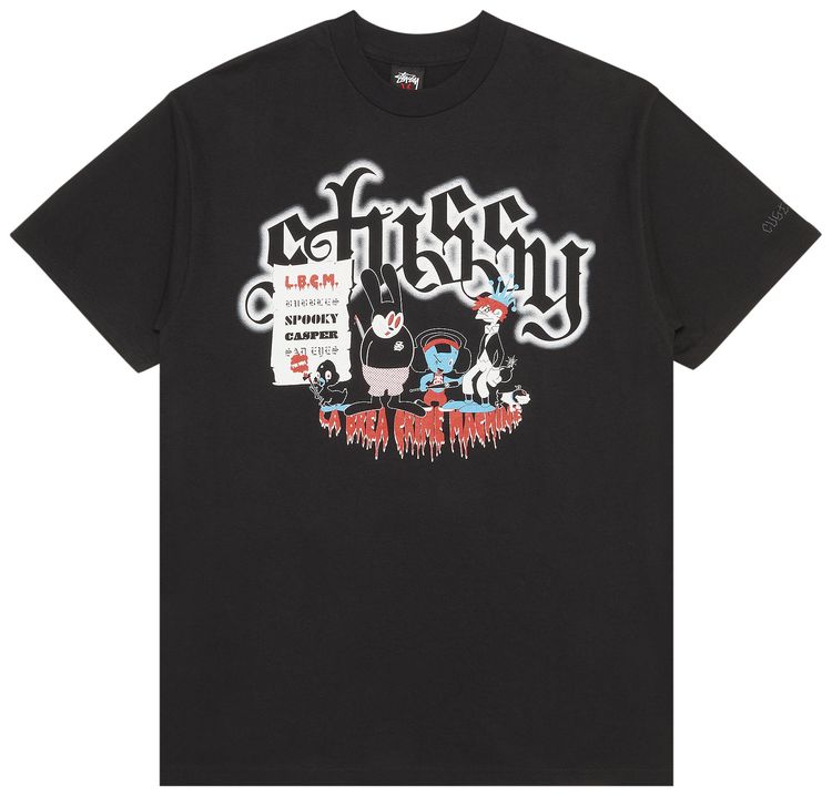 Stussy La Brea Crime Machine Tee Black
