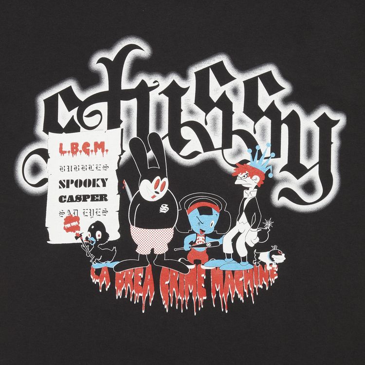 Stussy La Brea Crime Machine Tee Black