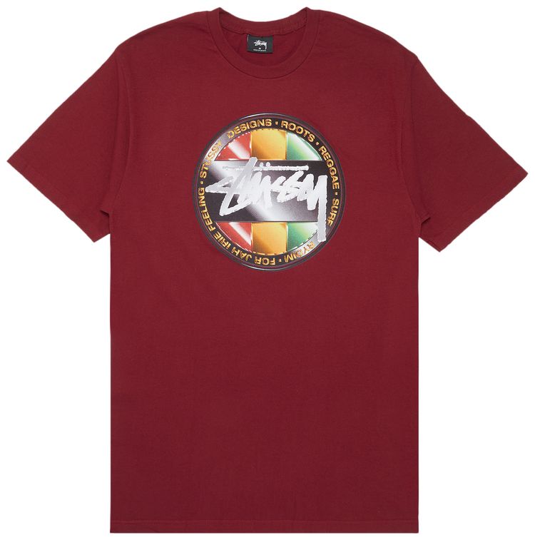 Stussy Chrome Dot Tee Dark Red