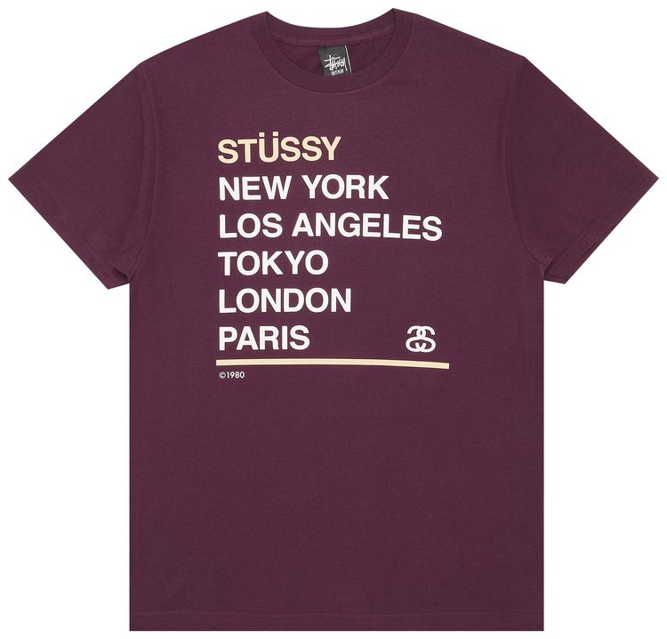 Stussy City Stack Tee Eggplant