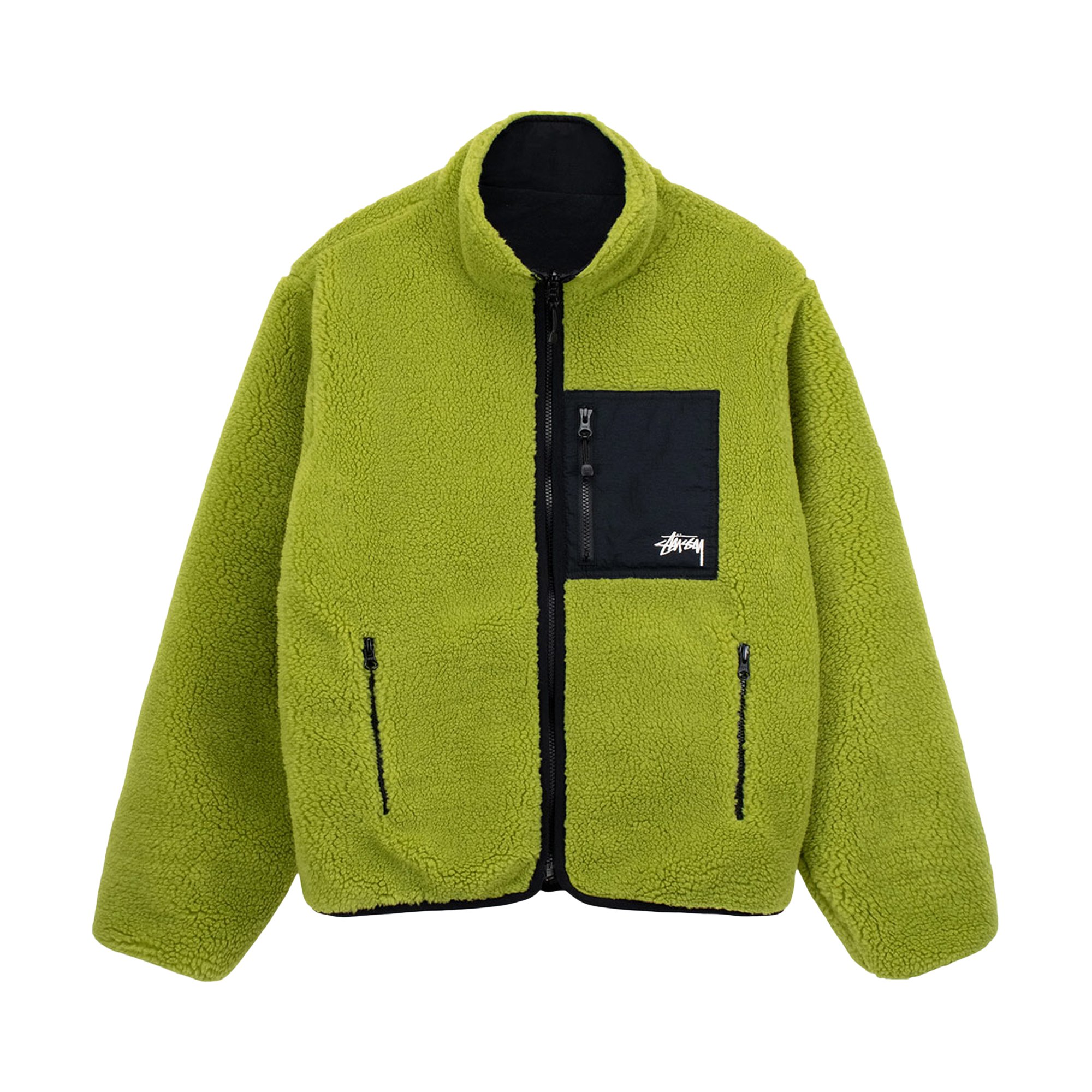 Buy Stussy Sherpa Reversible Jacket 'Moss Green' - 118520