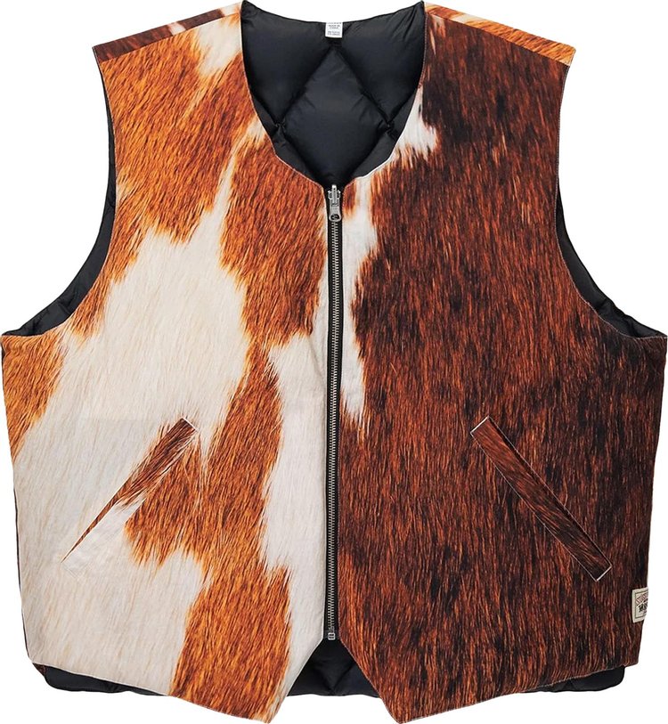 Stussy Reversible Quilted Vest 'Cowhide'