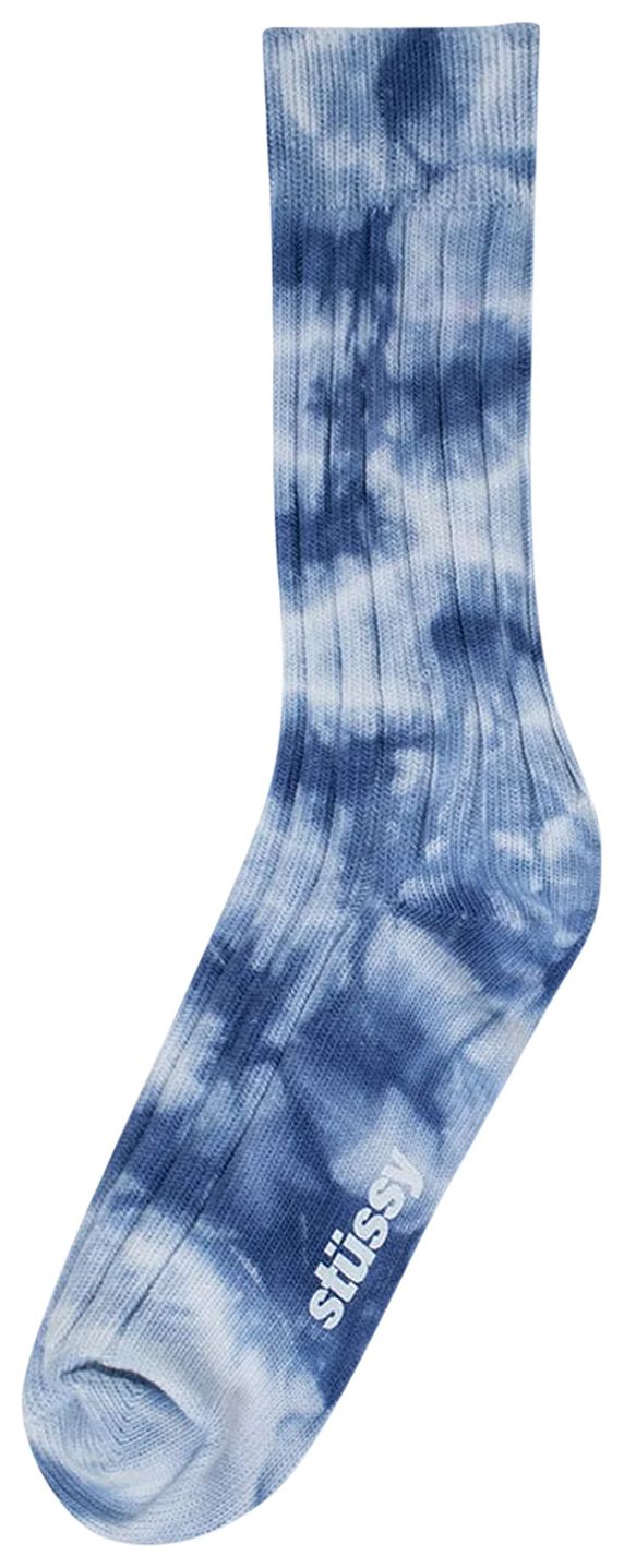 Stussy Dyed Ribbed Crew Socks Indigo