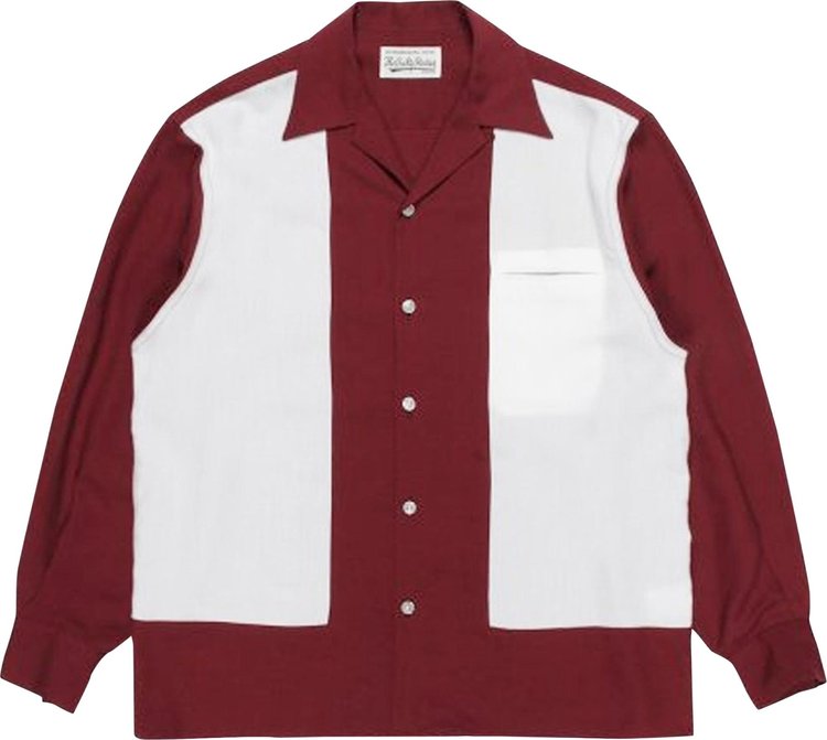 Wacko Maria Two Tone 50s Shirt Type 4 Dark Red