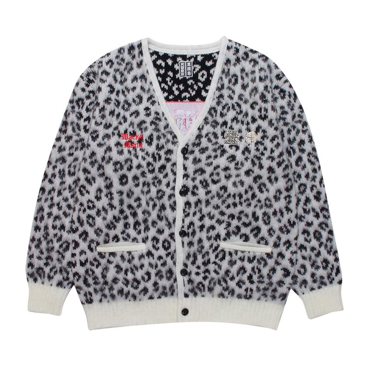 Wacko Maria x BlackEyePatch Leopard Heavy Mohair Cardigan White