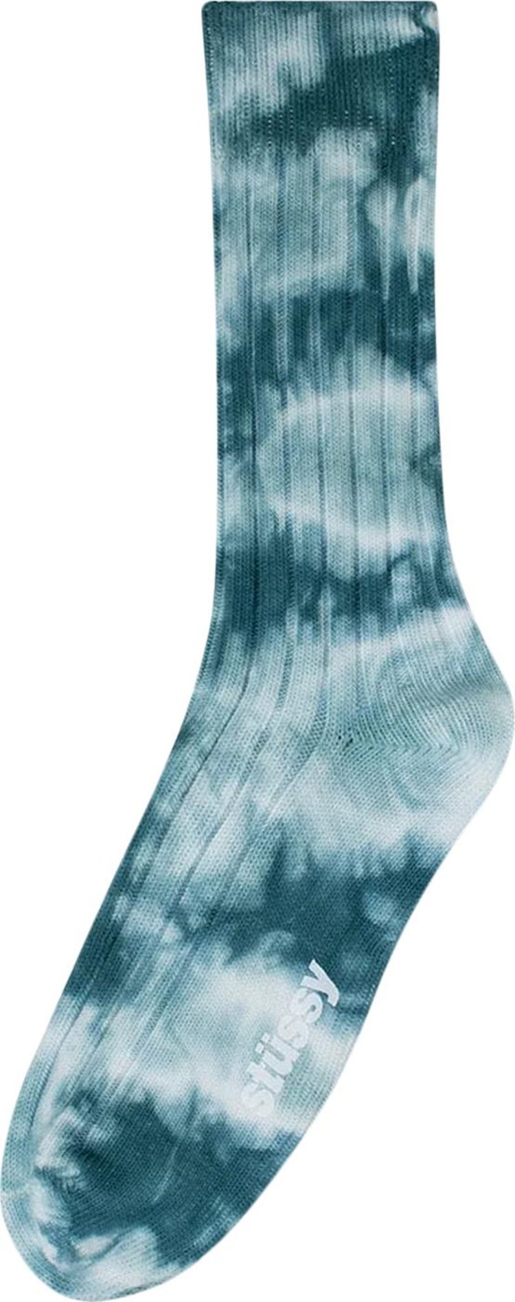 Stussy Dyed Ribbed Crew Socks 'Teal'