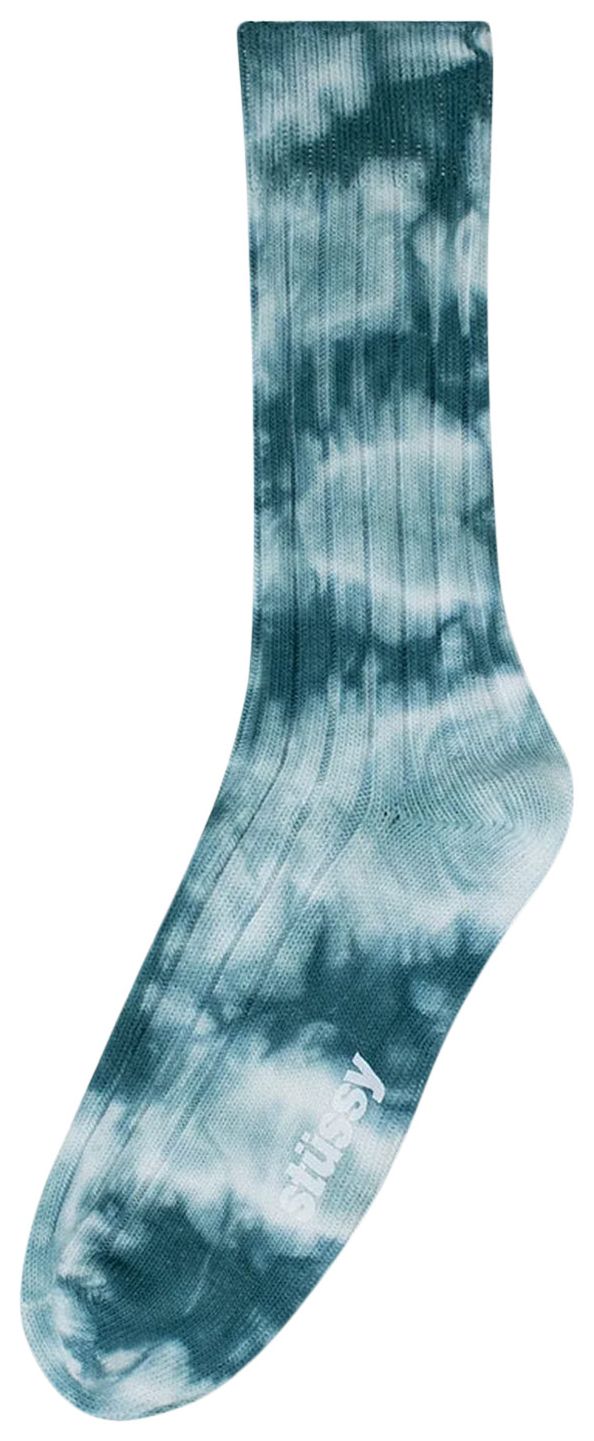 Stussy Dyed Ribbed Crew Socks Teal