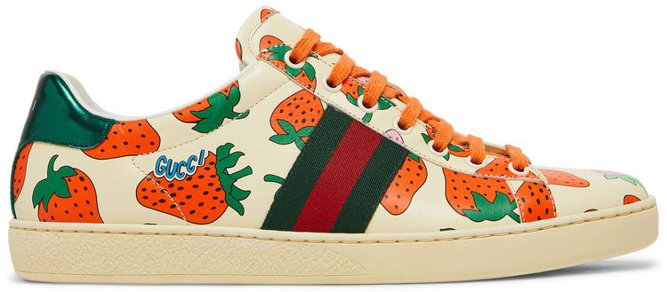 Gucci Wmns Ace Strawberry White
