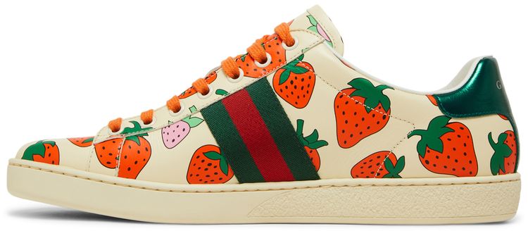 Gucci Wmns Ace Strawberry White