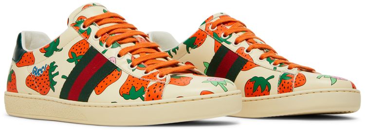 Gucci Wmns Ace Strawberry White