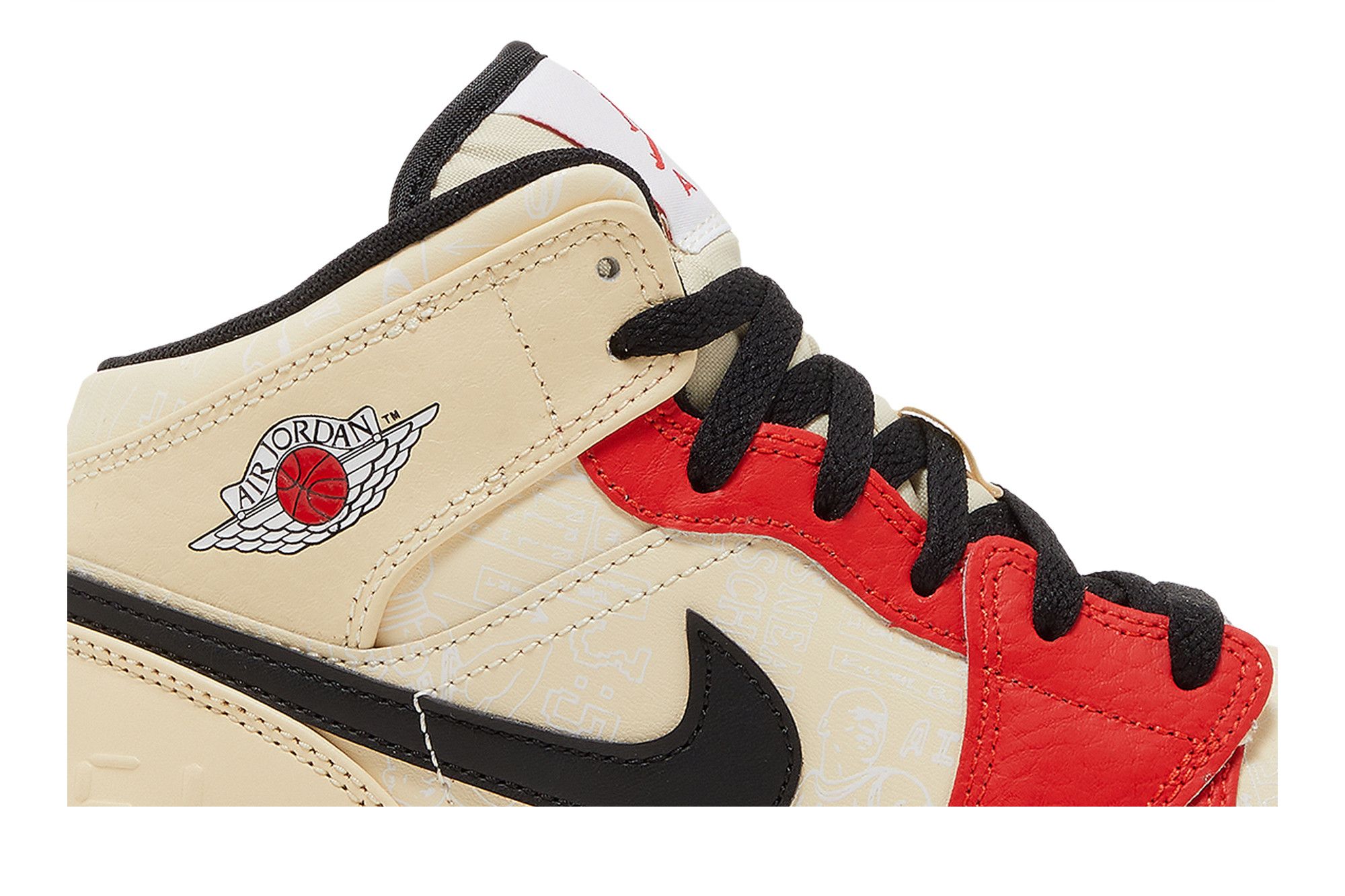 Jordan 1 cream and red best sale