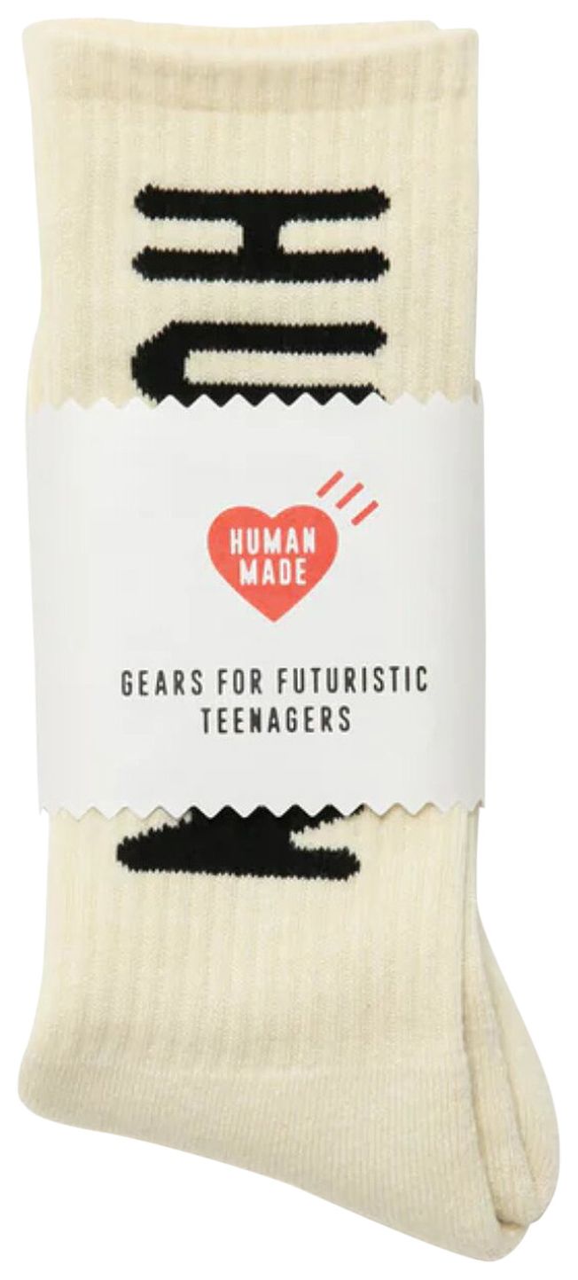 Human Made HM Logo Socks White