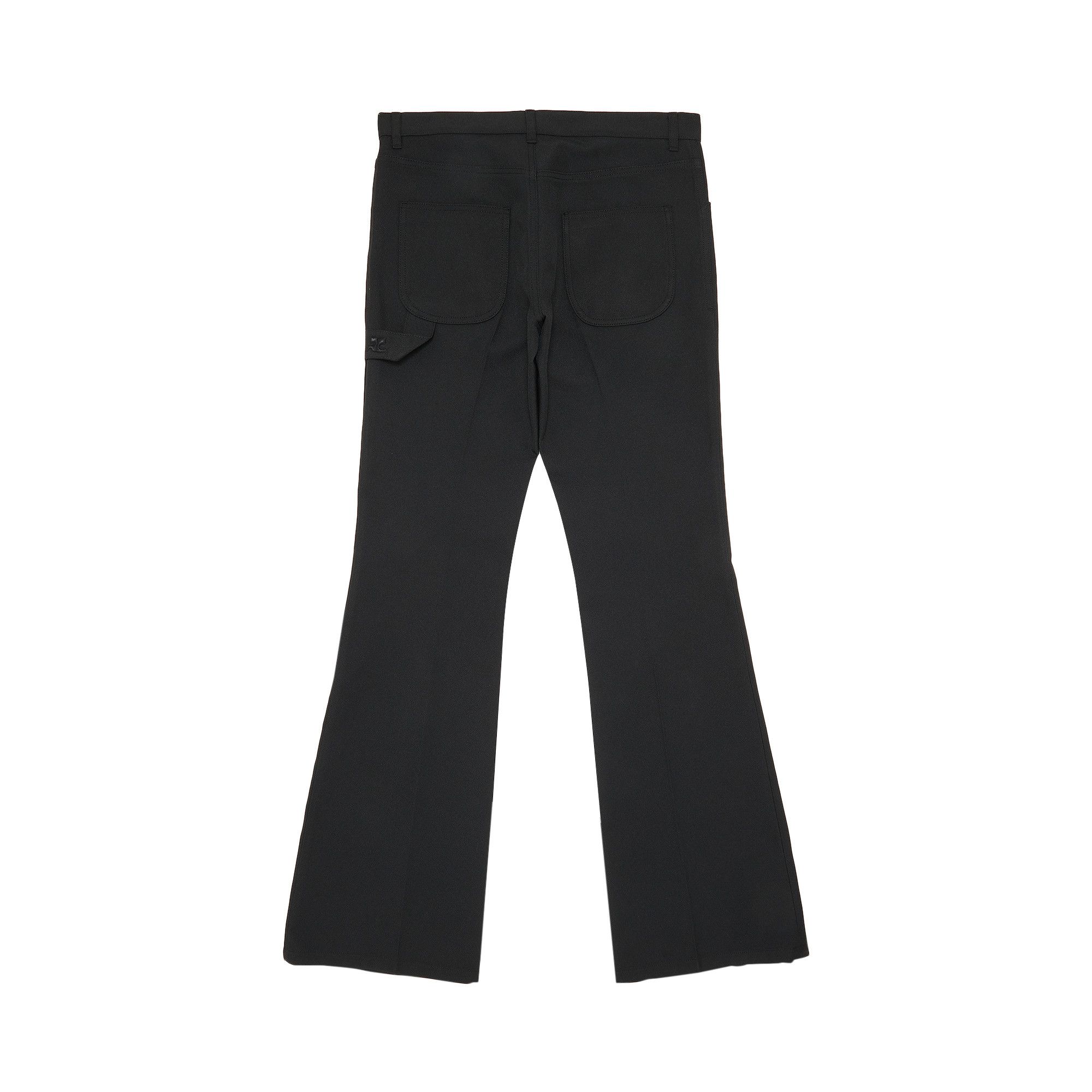 Buy Courrèges Retro Twill Hammer Flare Pants 'Black