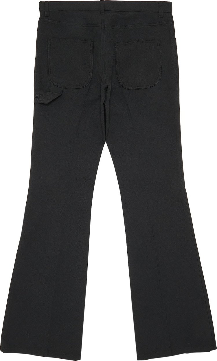 Courreges Retro Twill Hammer Flare Pants Black