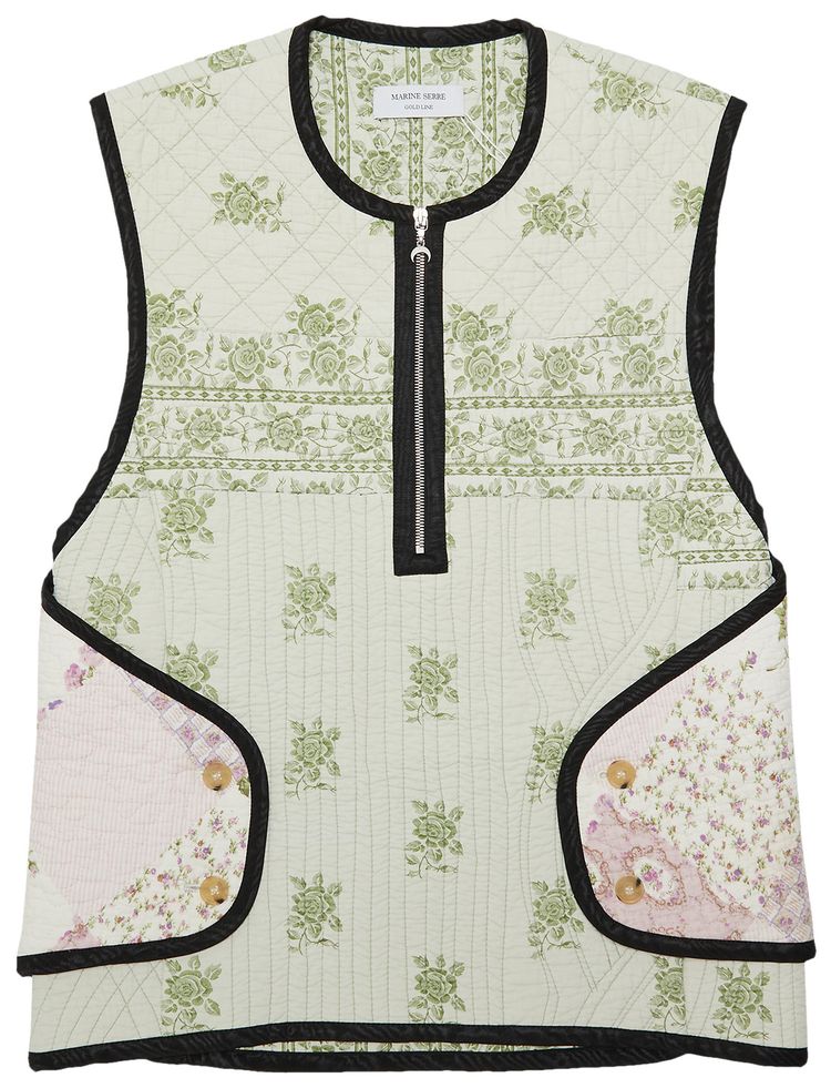 Marine Serre Boutis Armor Vest WhiteGreen