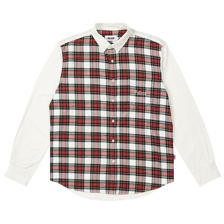 Palace Check Panel Chambray Shirt White
