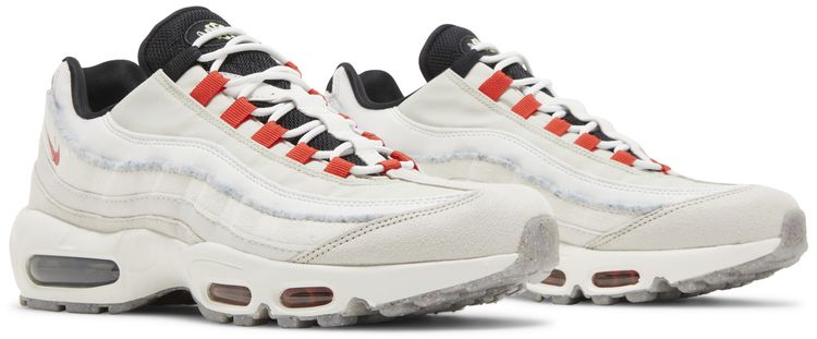 Nike Air Max 95 SE Double Swoosh   Light Bone Habanero Red
