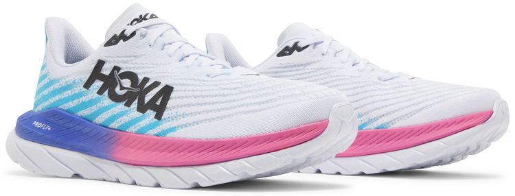 HOKA Mach 5 White Scuba Blue