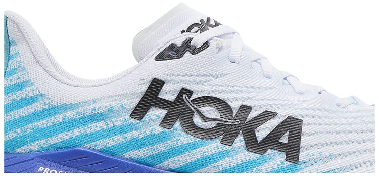 HOKA Mach 5 White Scuba Blue