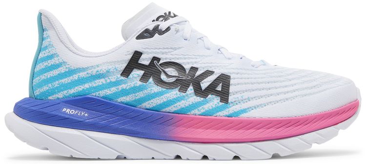 HOKA Mach 5 White Scuba Blue