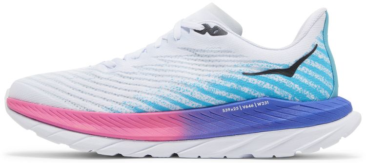 HOKA Mach 5 White Scuba Blue