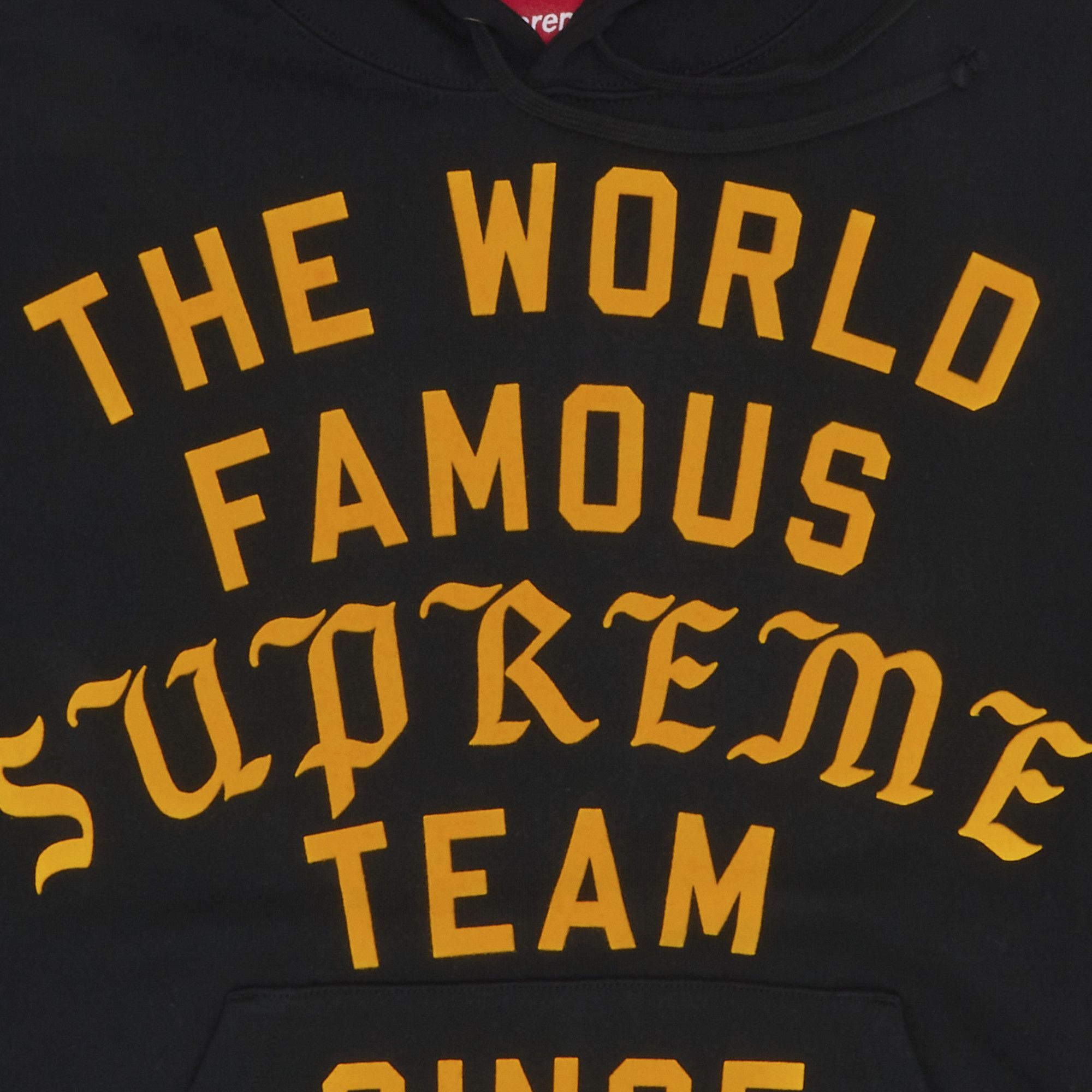 Buy Supreme Team Flocked Hooded Sweatshirt 'Black