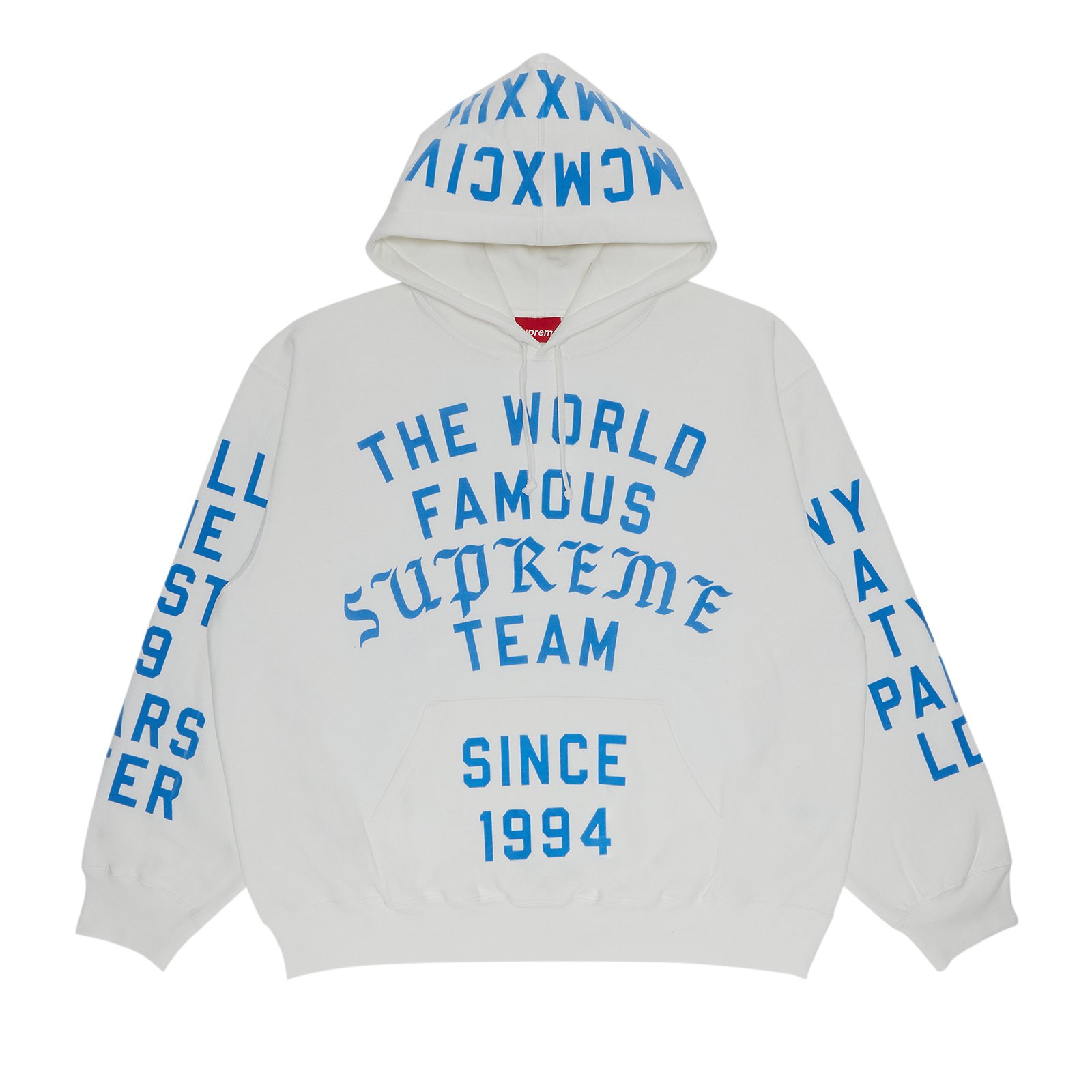 Buy Supreme Team Flocked Hooded Sweatshirt 'White' - SS23SW12 WHITE | GOAT