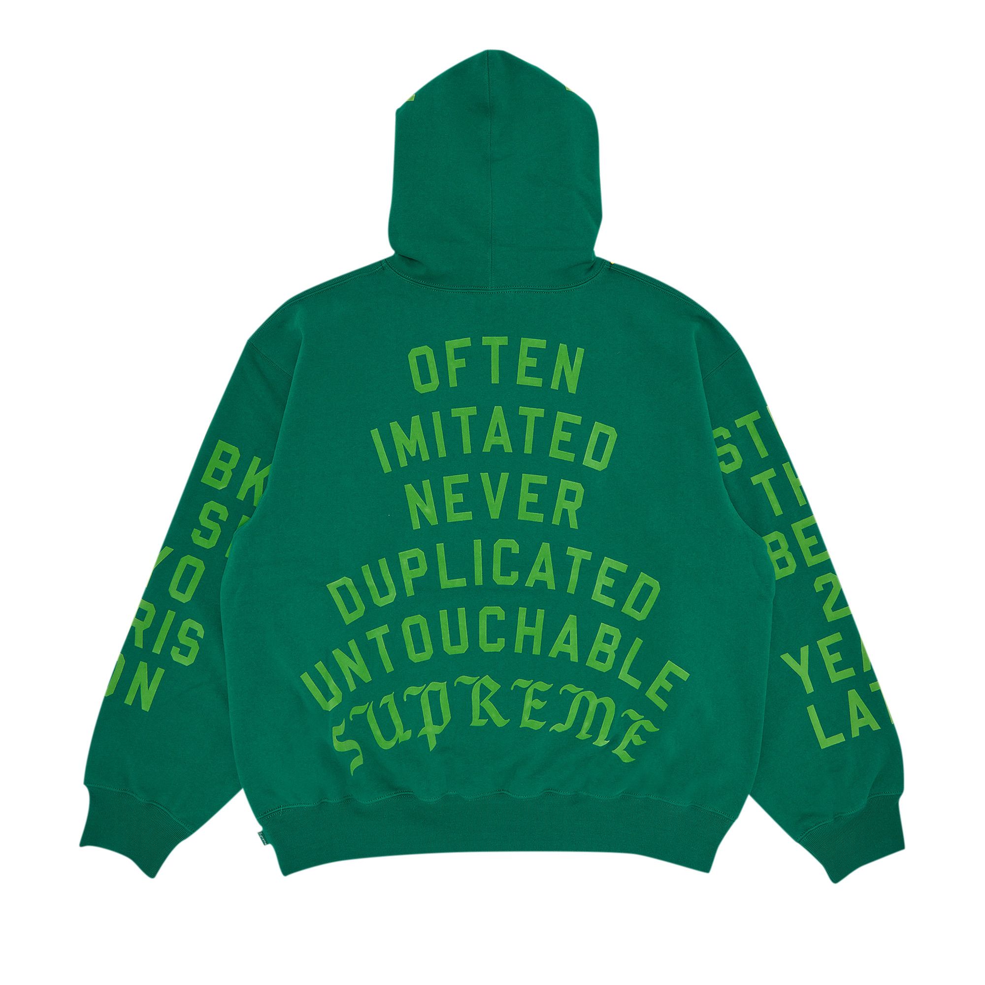 Buy Supreme Team Flocked Hooded Sweatshirt 'Green