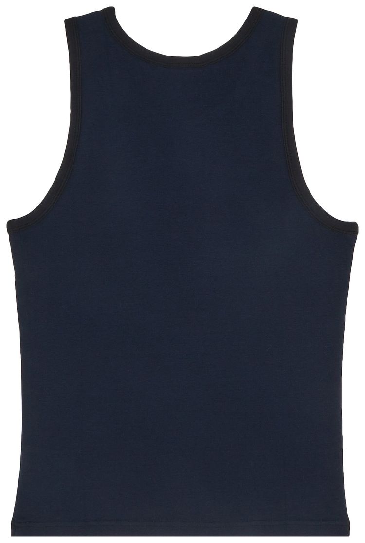 Courreges Contrast Bumpy Tank Top Ocean BlueBlack