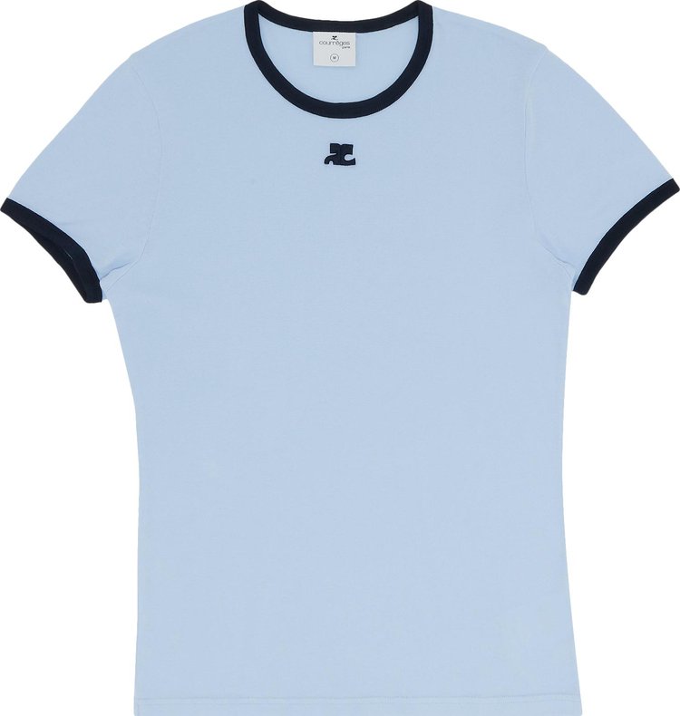 Courrèges Bumpy Contrast T-Shirt 'Sky/Ocean Blue'