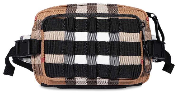 Burberry Check Pattern Crossbody Bag Birch Brown Check