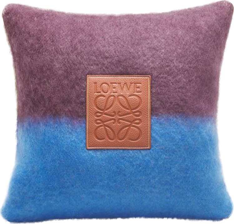 Loewe Logo Patch Color Block Cushion Purple