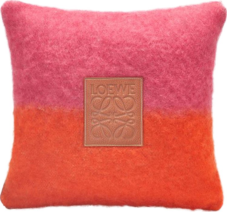 Loewe Logo Patch Color Block Cushion 'Orange'