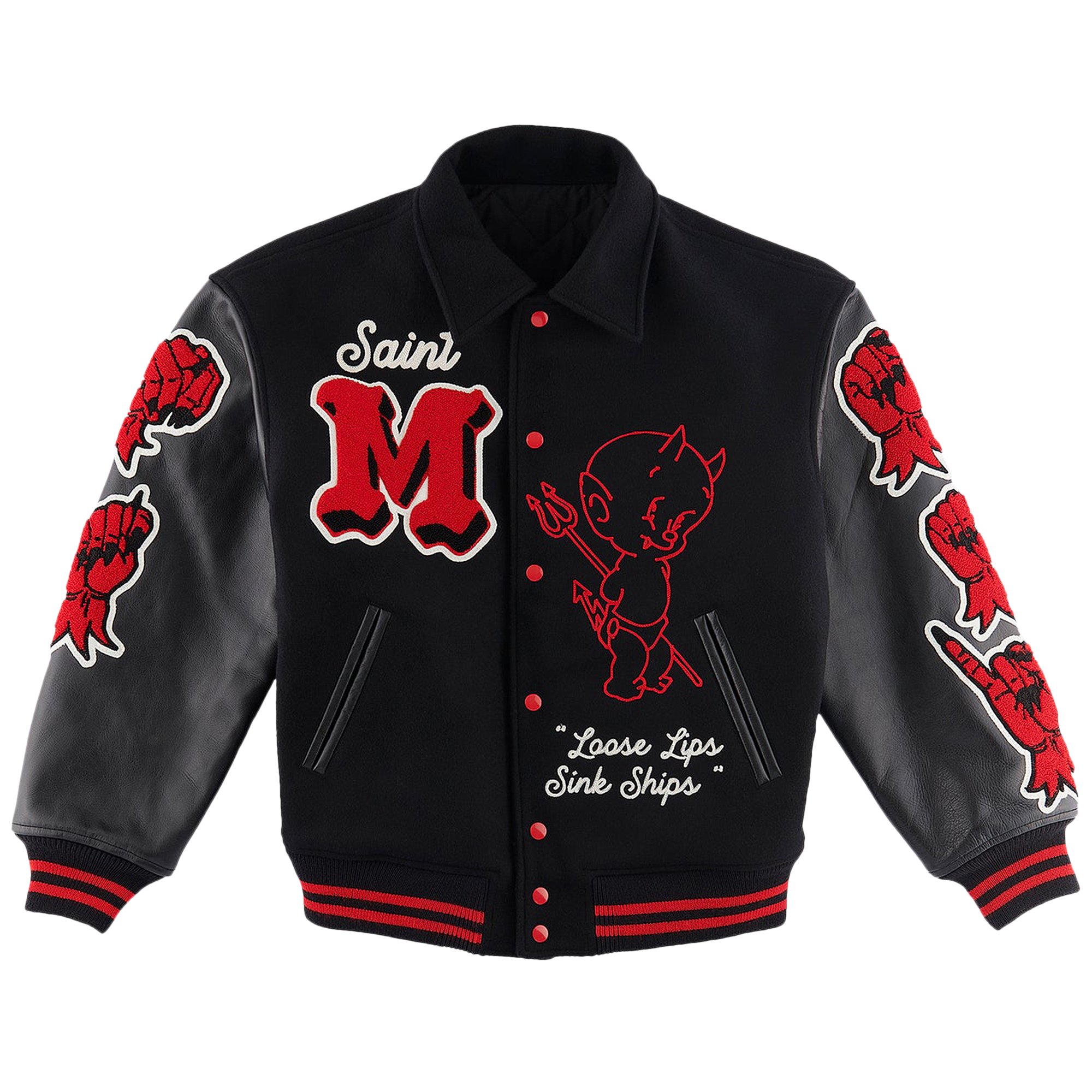 Saint Michael Devil Varsity Jacket 'Black'