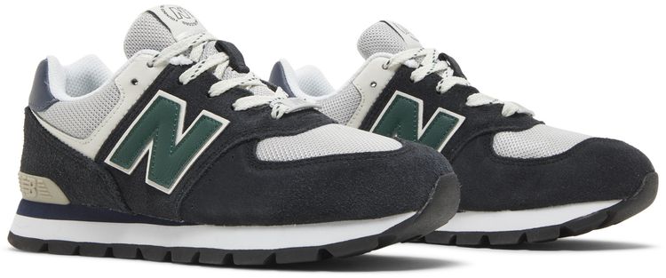 New Balance 574 Big Kid Black Nightwatch Green