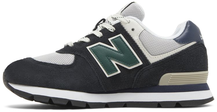 New Balance 574 Big Kid Black Nightwatch Green